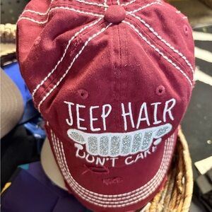 Jeep Burgundy Cap with White Stitching